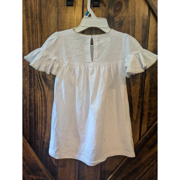 MudPie baby Sz 12-18 month white unicorn glitter sparkle short sleeve dress EUC - Picture 2 of 7